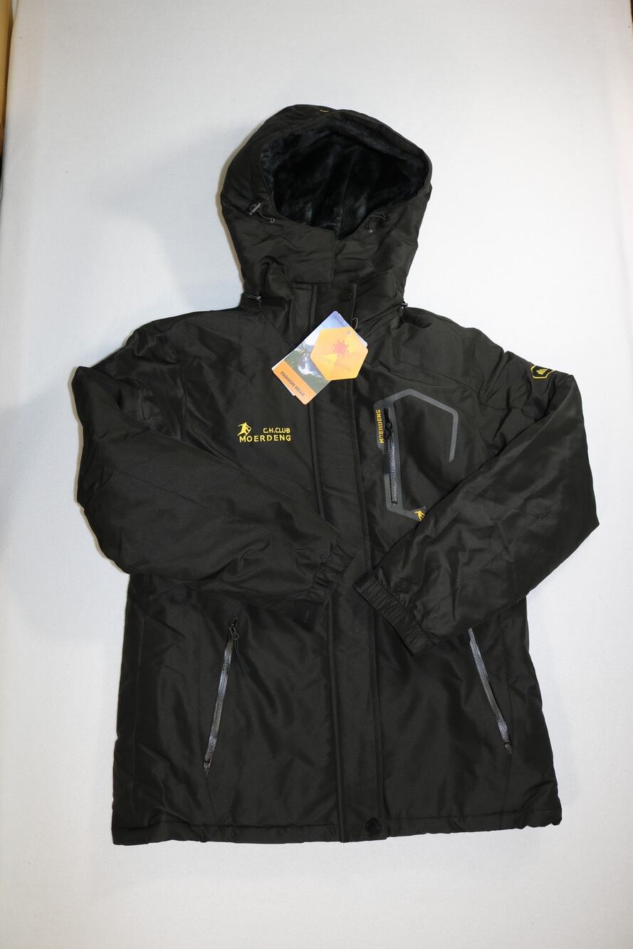 MOERDENG Women's Waterproof Ski Jacket Medium Black Winter Snow Hooded Coat NWT
